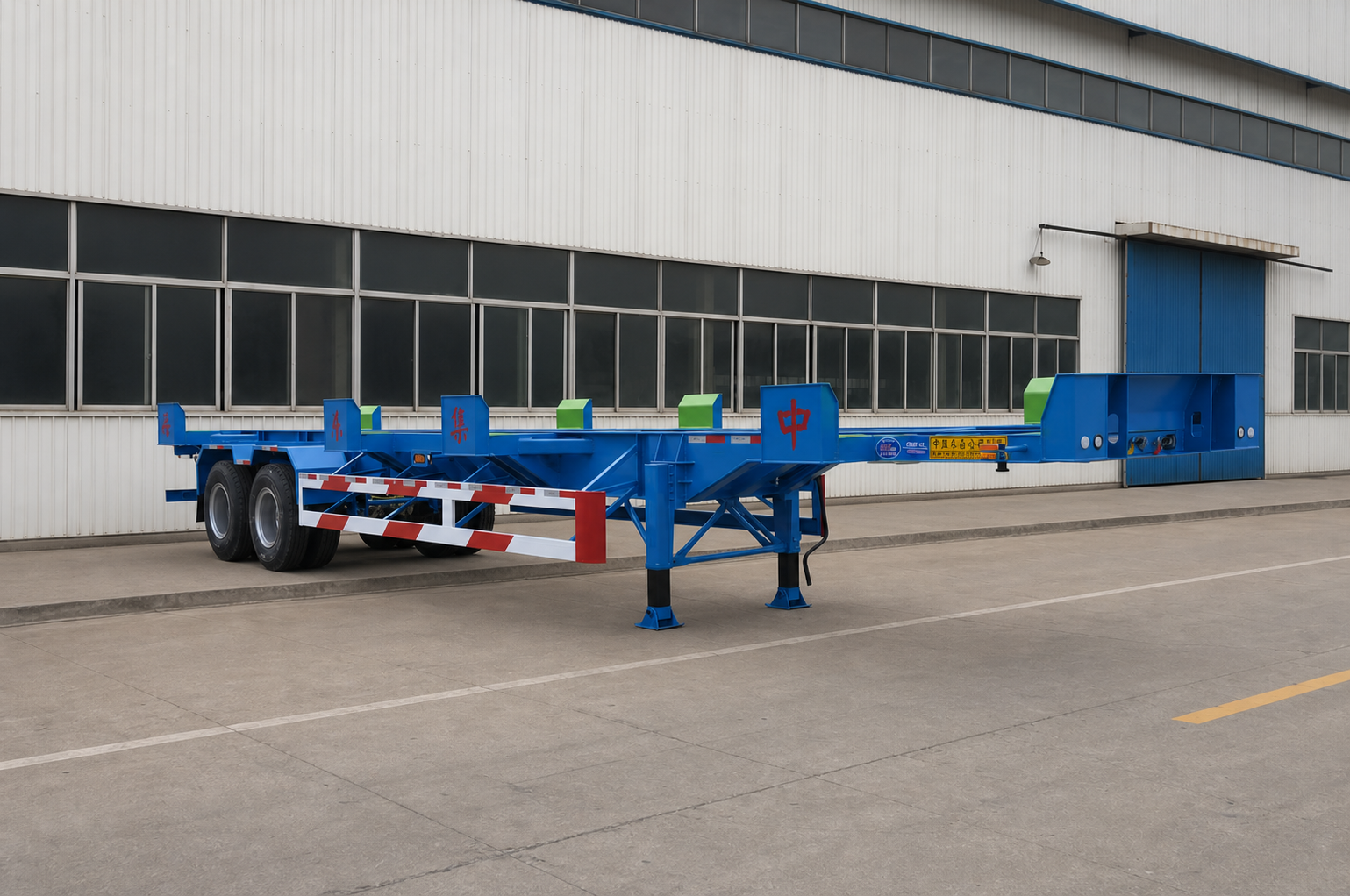 Container Flatbed Semi Trailer view 2